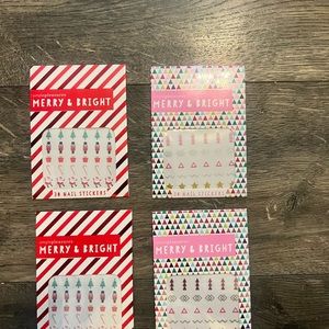 4 Packs of‎ Simple Pleasures Merry & Bright Nail Stickers NEW